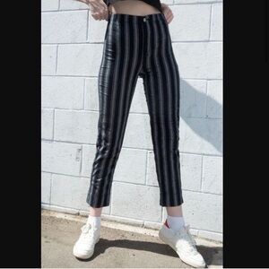 Brandy Melville Tilden Blue White Vertical Stripe Cropped Pants